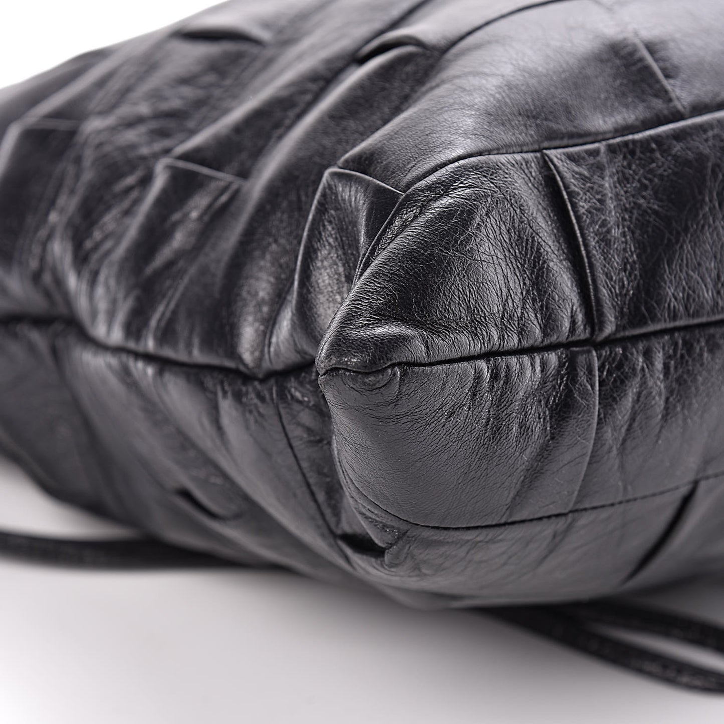 Lambskin Igloo Drawstring Tote Black