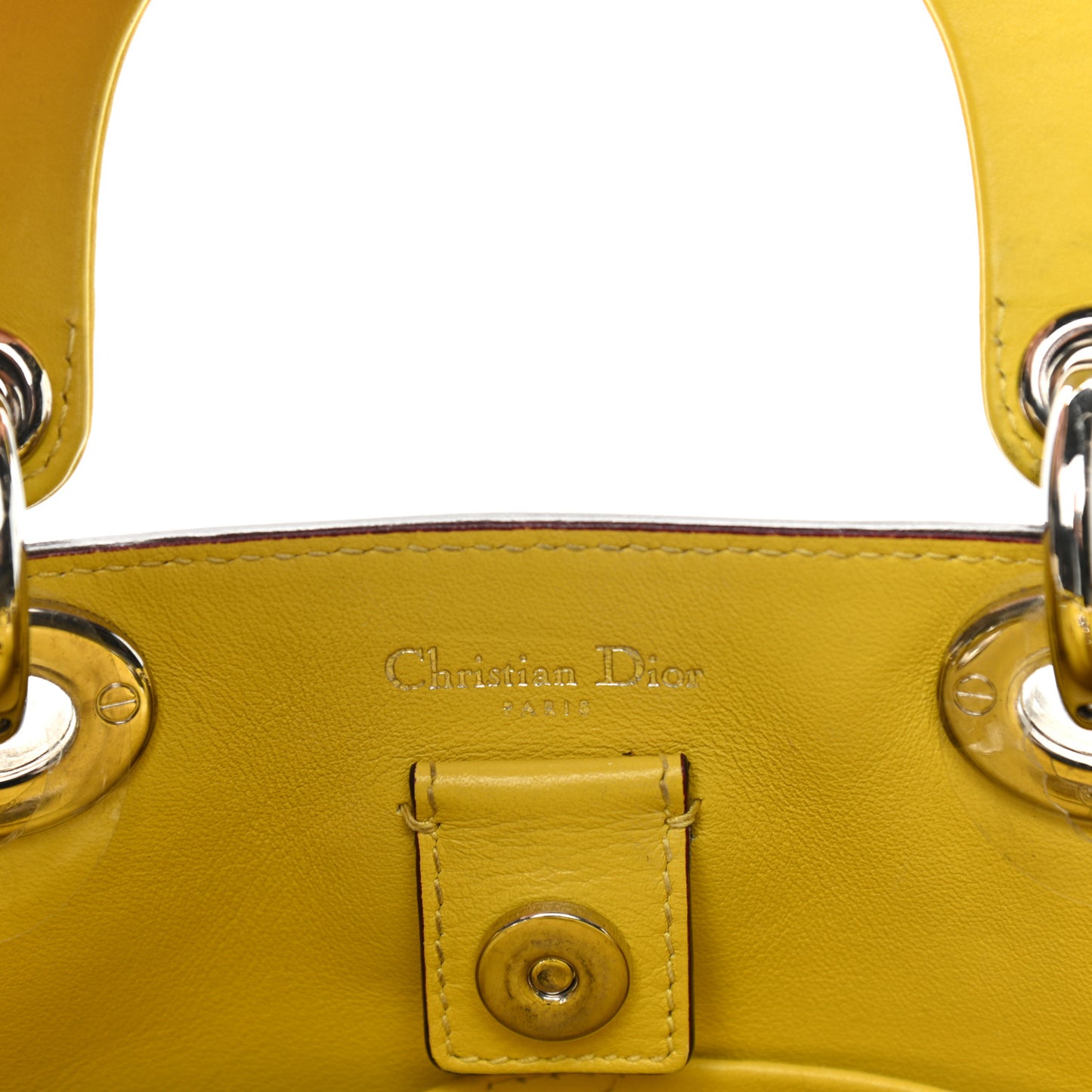 Calfskin Tri-Color Mini Diorissimo Tote Brown Pink Yellow