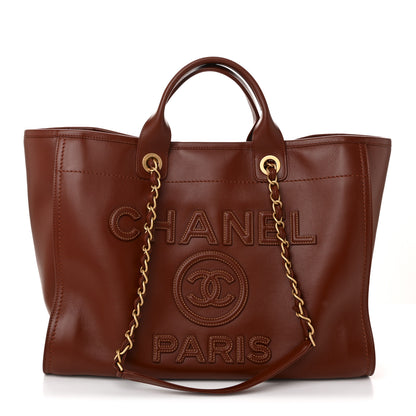 Chanel Calfskin Large Deauville Tote Brown 1 of 11