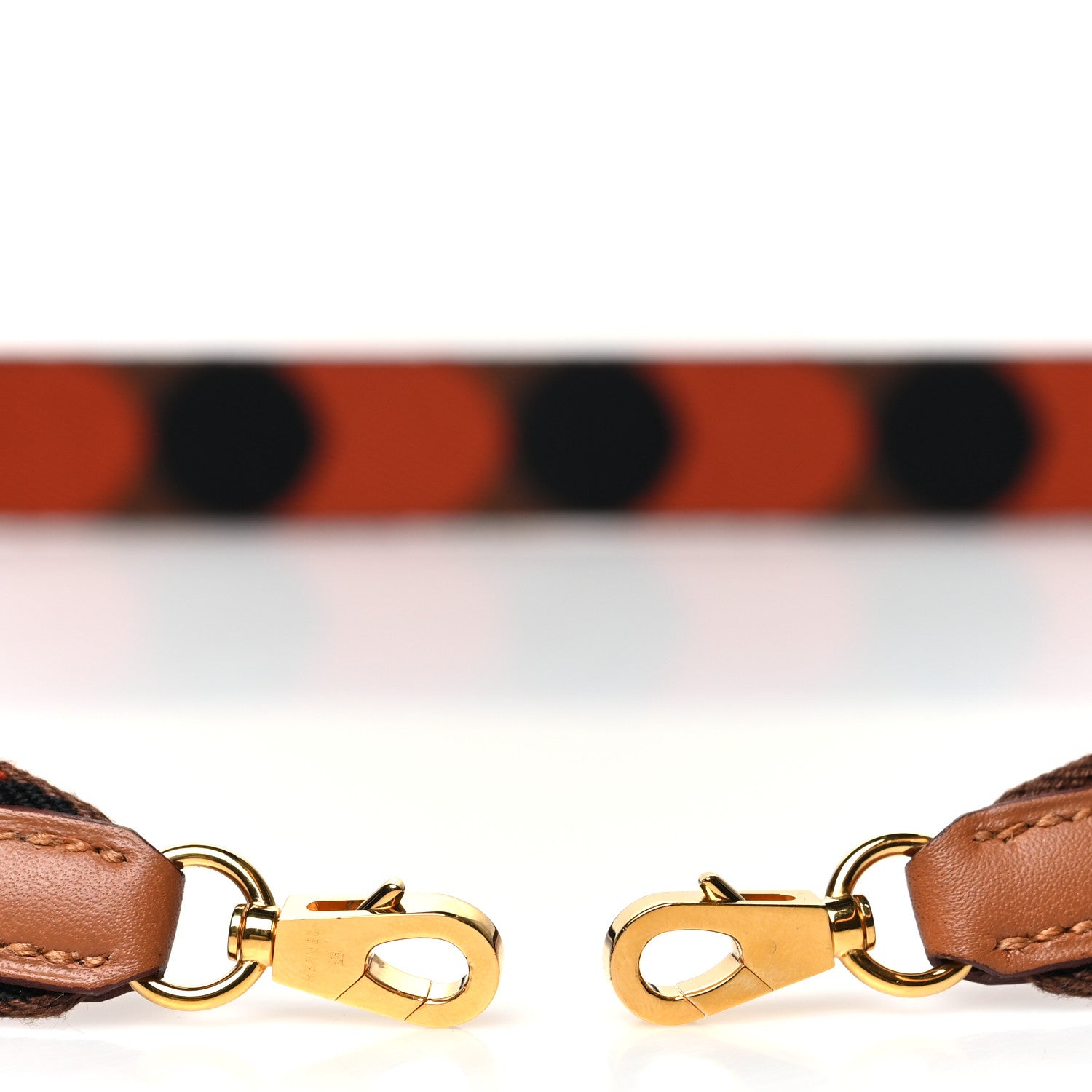 Hermes Toile Swift 25mm Sangle Flipperball Shoulder Strap Noisette Cuivre Gold 3 of 5