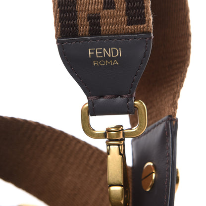 Fendi Ribbon Vitello Century FF 1974 Flat Studded Strap You Fango Marrone Ebano 3 of 5