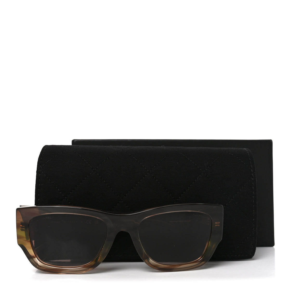 Acetate Rectangle Sunglasses 5507-A Brown Orange