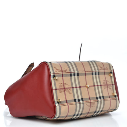 Burberry Haymarket Check Small Canterbury Tote Military Red 4 of 10
