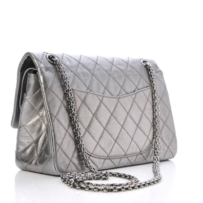 Chanel Metallic Aged Calfskin Quilted 2.55 Reissue 226 Flap Dark Silver 3 of 7