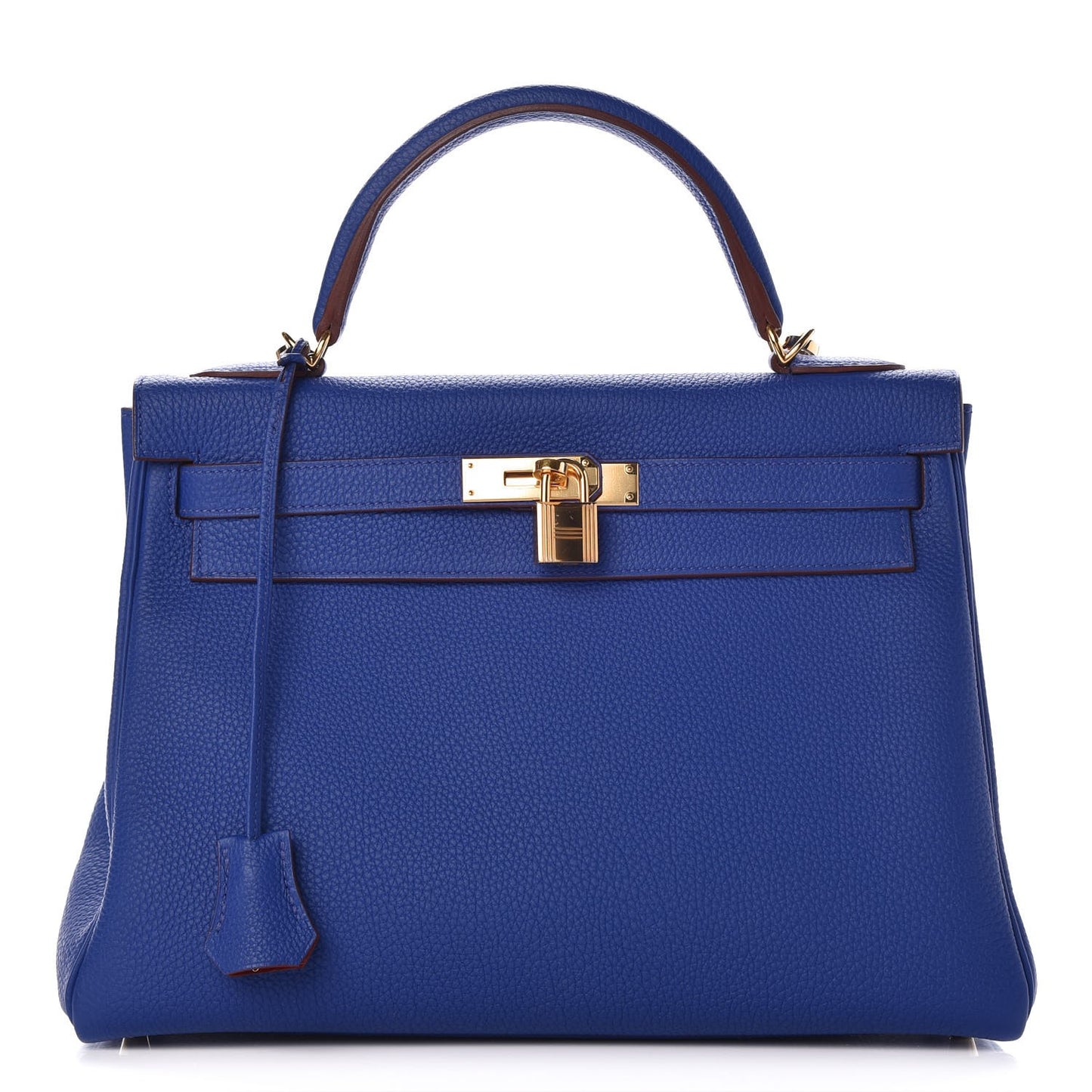 Togo Horseshoe Kelly Retourne 32 Bleu Electrique Rouge H