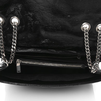Saint Laurent Patent Y Quilted Monogram Medium Loulou Chain Satchel Black 4 of 8