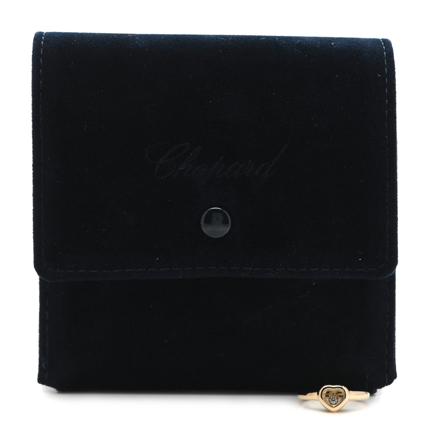 Chopard 18K Yellow Gold Diamond Happy Heart Ring 52 6 7 of 7