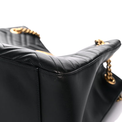 Gucci Calfskin Matelasse Medium GG Marmont Shoulder Tote Bag Black 11 of 16