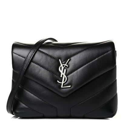 Saint Laurent Calfskin Y Quilted Monogram Toy Loulou Crossbody Bag Black 1 of 6