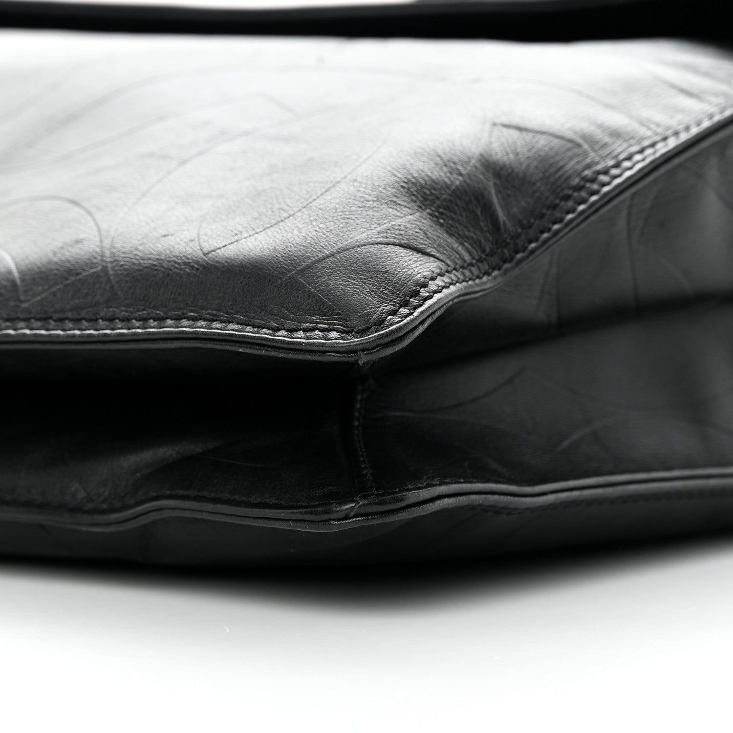 Chanel Calfskin Embossed CC Messenger Bag Black 10 of 15