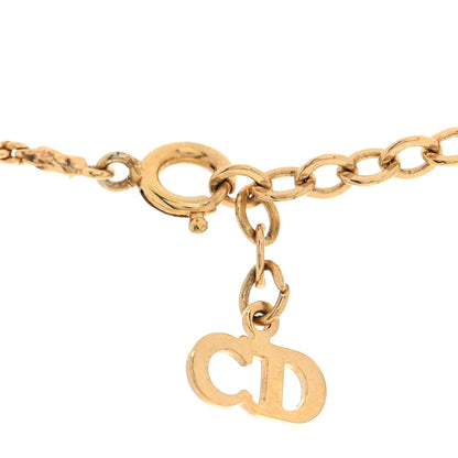 Christian Dior Metal CD Logo Round Pendant Necklace Gold 4 of 4