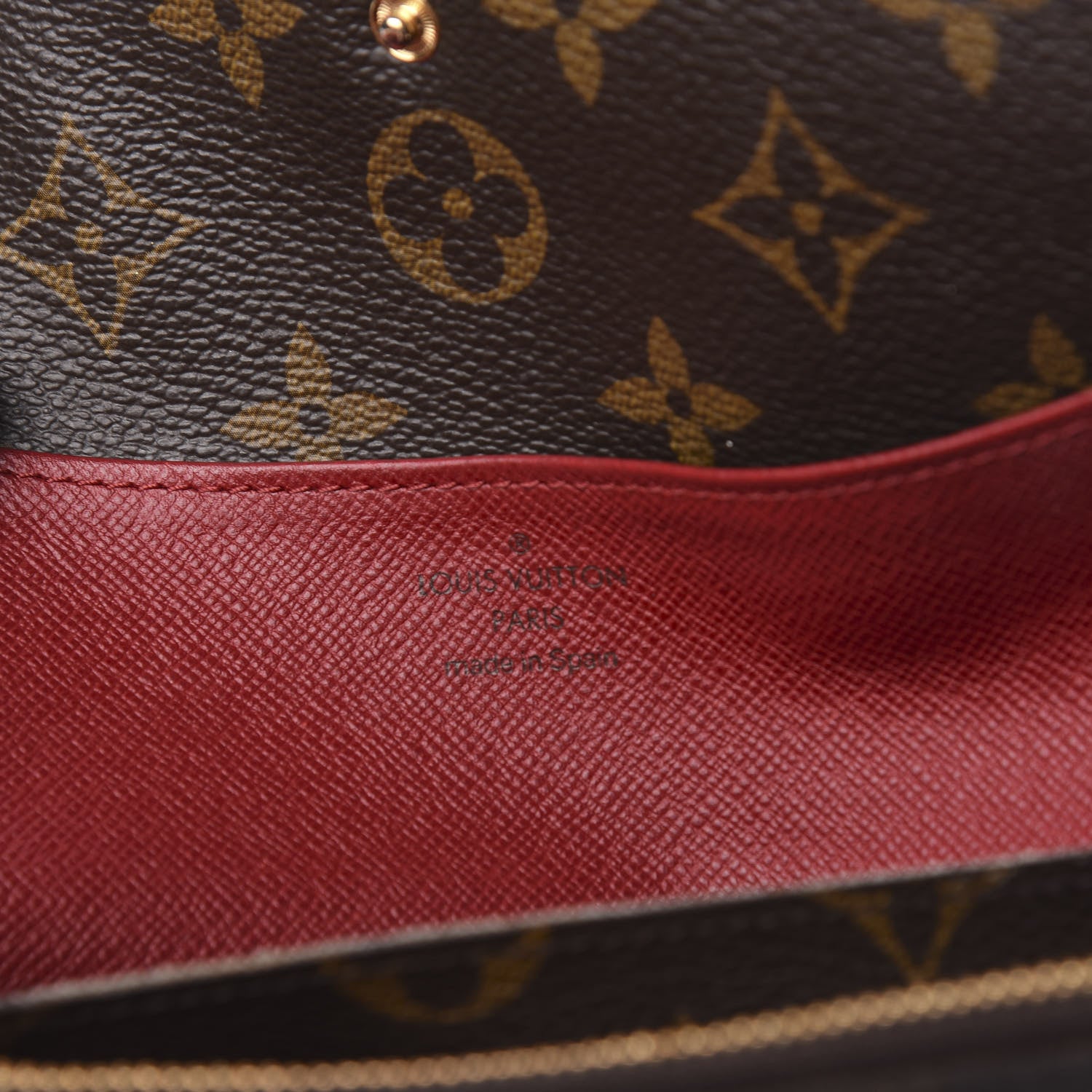 Louis Vuitton Monogram Emilie Wallet Red 5 of 5