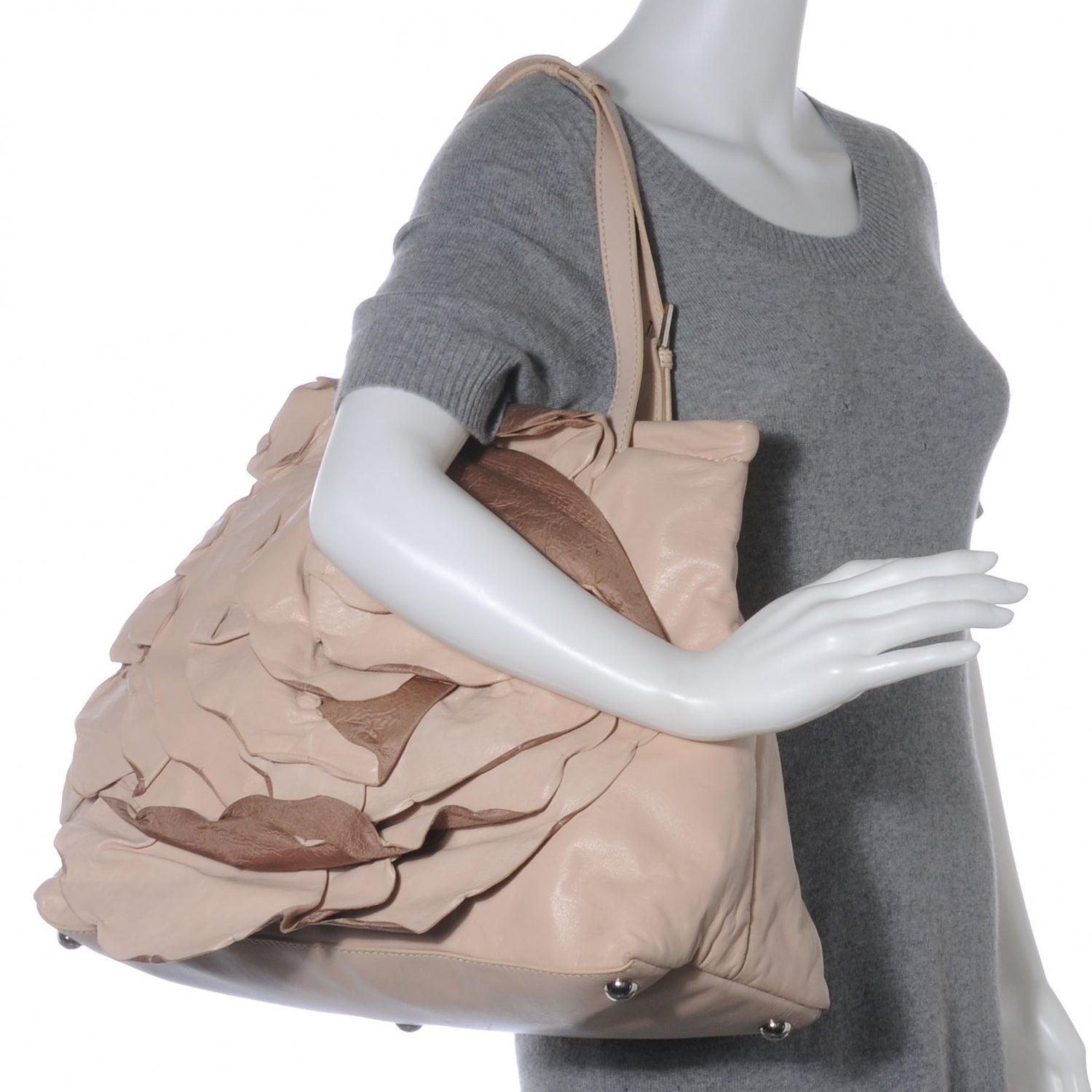 Valentino Garavani Nappa Raised Rose Petalee Tote Blush 2 of 8