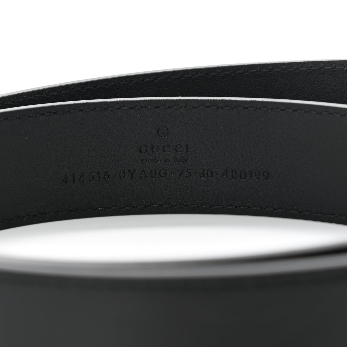 Plutone Calfskin Double G 30mm Belt 75 30 Black