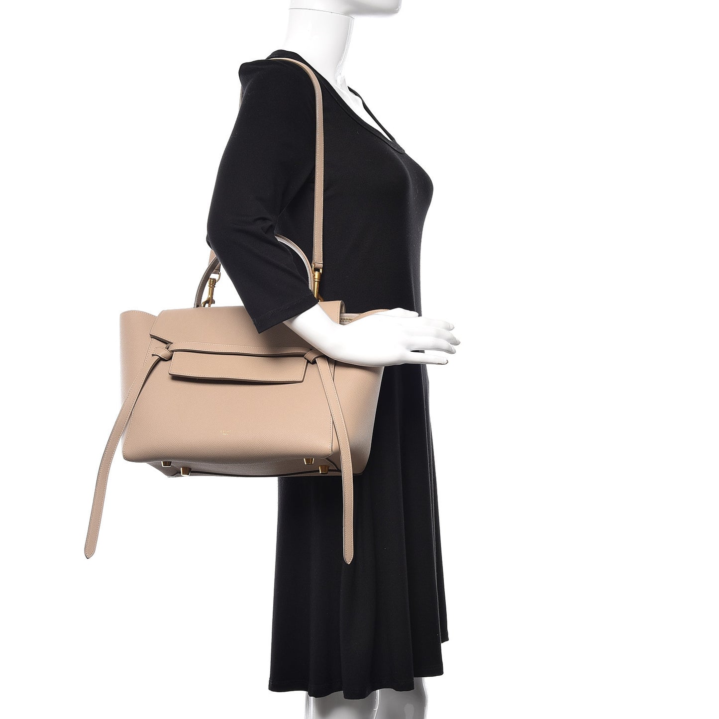 Grained Calfskin Mini Belt Bag Light Taupe