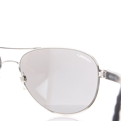 Chanel Pilot Quilting Sunglasses 4207 Silver 8 of 9