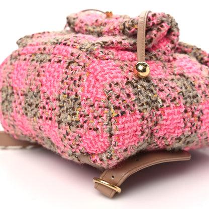 Chanel Wool Tweed Elegant Backpack Pink Brown 10 of 10