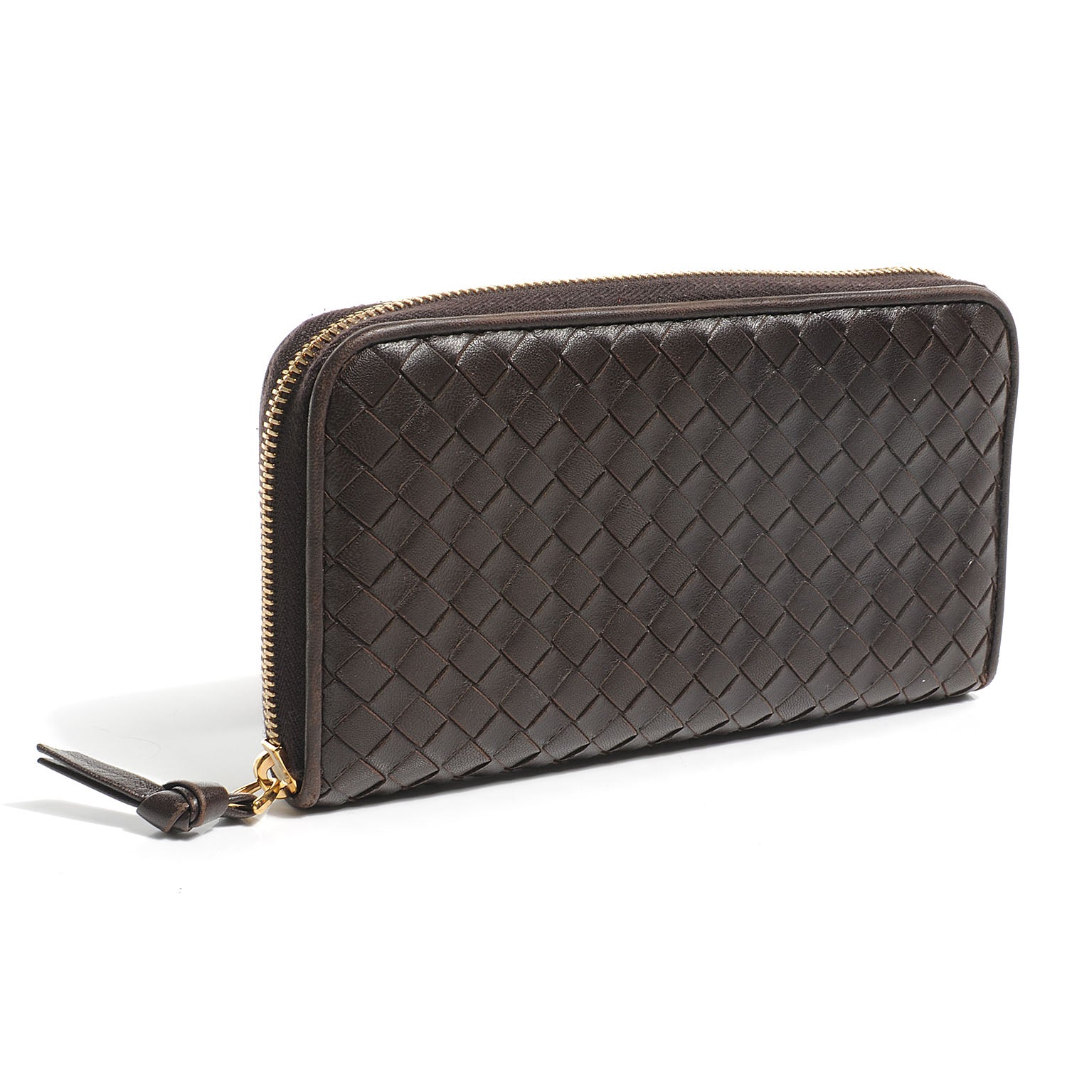 Bottega Veneta Nappa Intrecciato Zip Around Wallet Ebano 3 of 9