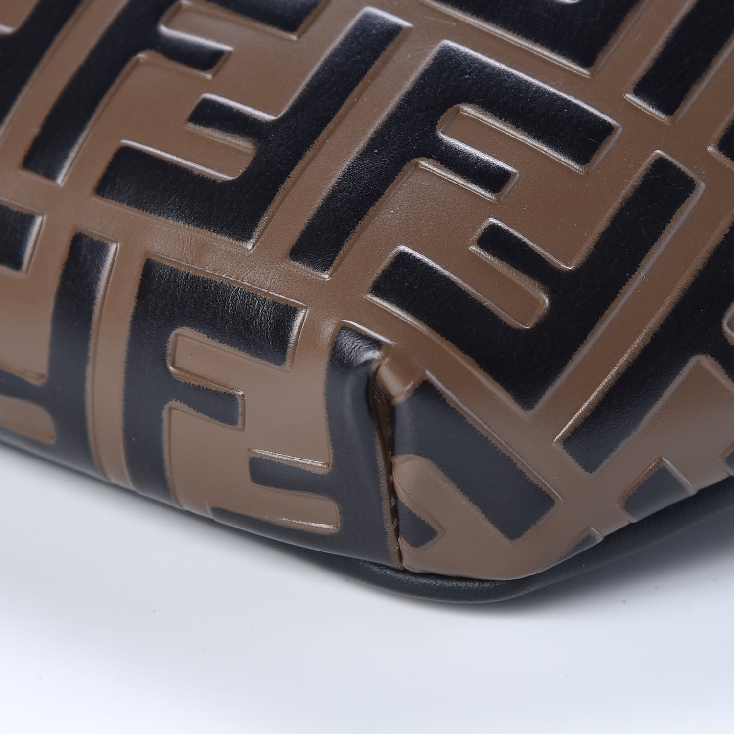 Fendi Vitello Century Bi-Color FF 1974 Embossed Belt Bag Maya Black 9 of 9