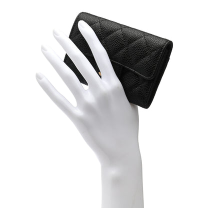 Chanel Caviar Quilted Flap Card Holder Wallet Black 2 of 8