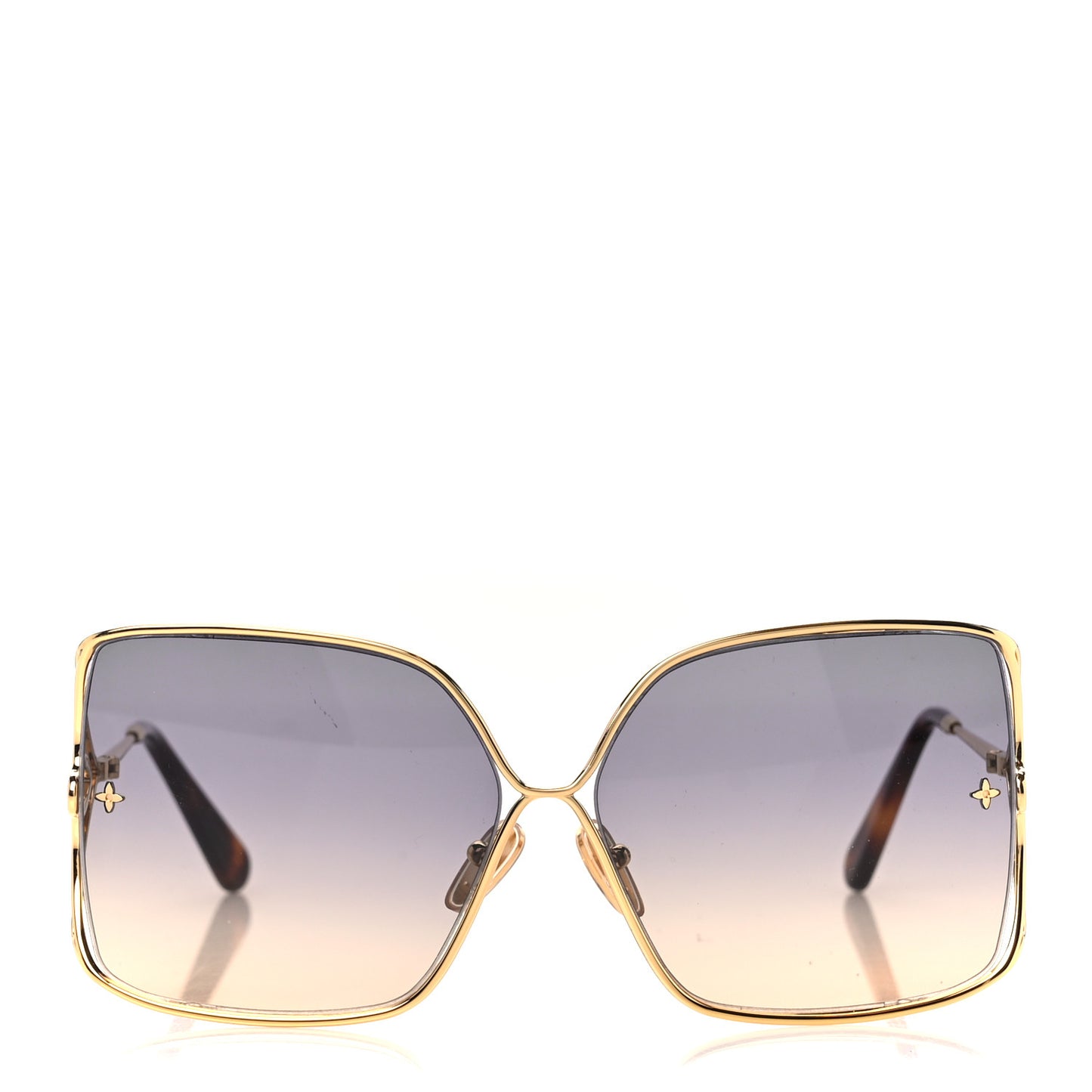 Metal LV Petal Square Sunglasses Z1629U Gold Blue
