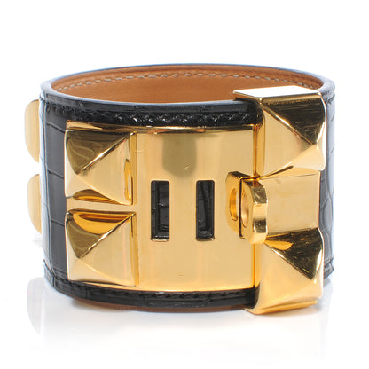 Hermes Alligator Collier De Chien CDC Bracelet Small Black 4 of 8