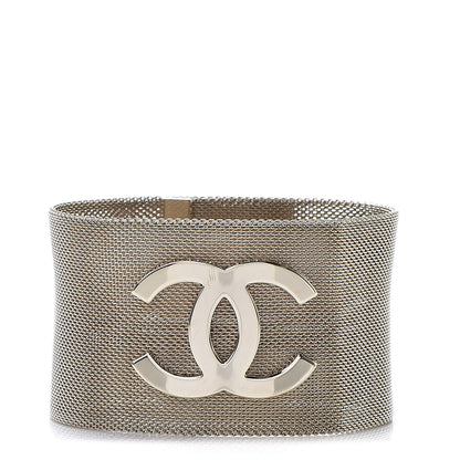 Chanel Metal Mesh CC Bracelet Light Gold 1 of 5