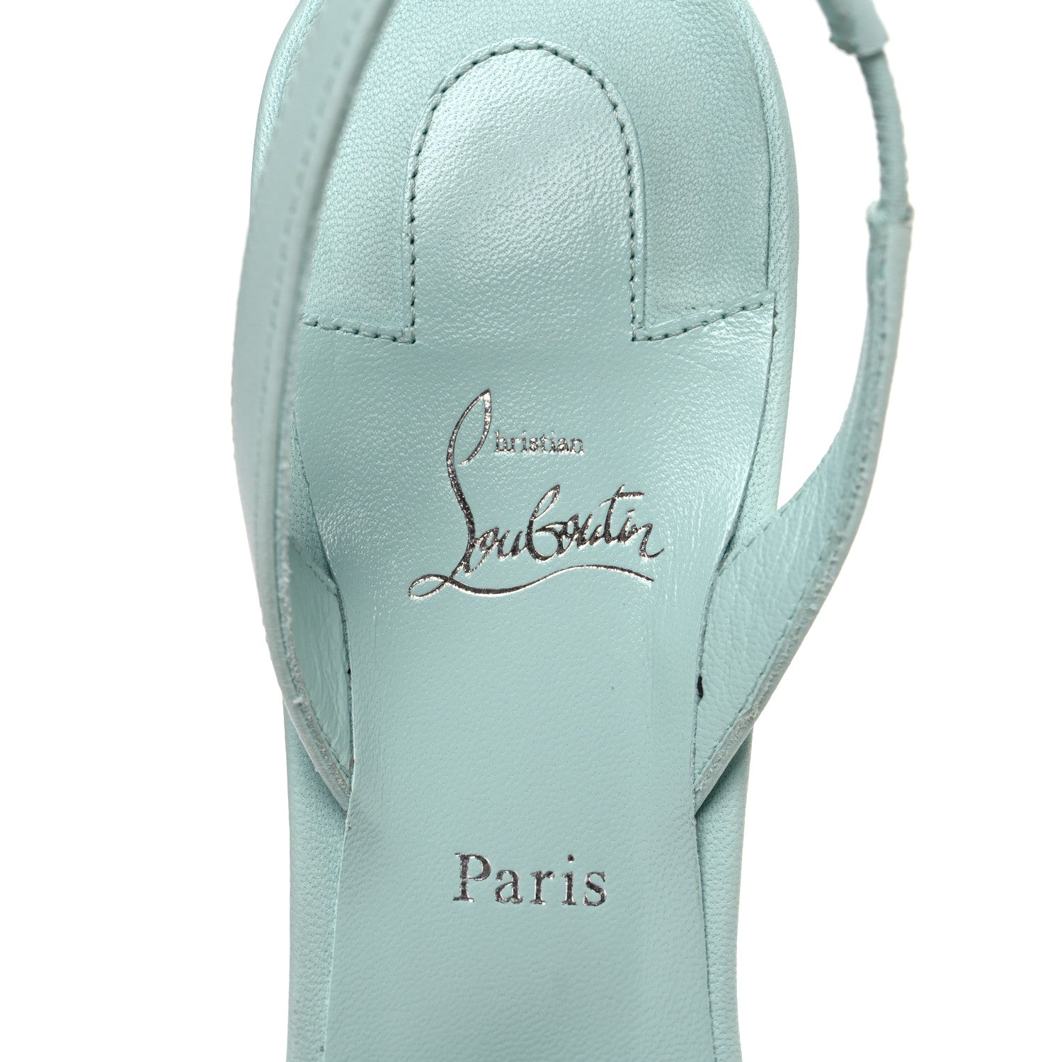 Christian Louboutin Nappa Apostropha 80 Slingback Pumps 38.5 Iceberg 9 of 10