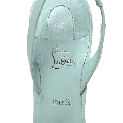 Christian Louboutin Nappa Apostropha 80 Slingback Pumps 38.5 Iceberg 9 of 10