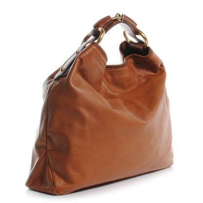 Gucci Leather Large Horsebit Chain Hobo Camel 3 of 7