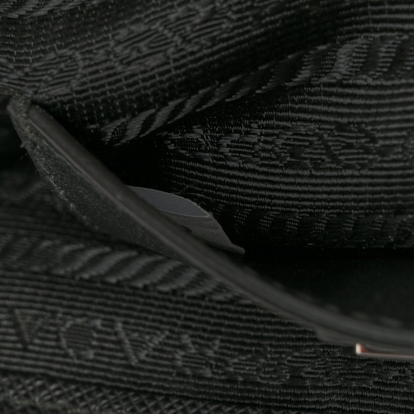 Re-Nylon Saffiano Triangle Shoulder Bag Black