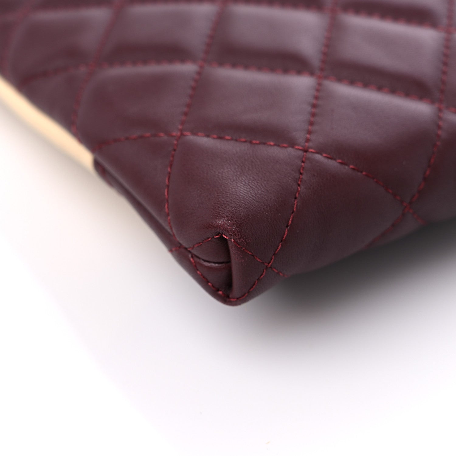 Chanel Lambskin Patchwork Medium Cosmetic Case Multicolor Burgundy 10 of 12