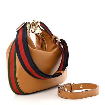 Gucci Aria Calfskin Web Large Attache Shoulder Bag Dark Orange 3 of 10