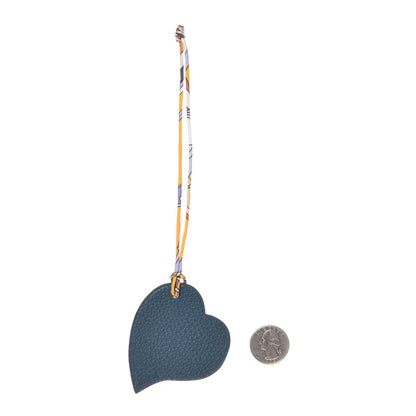 Hermes Togo Epsom Petit H Heart Bag Charm Orange Colvert 2 of 5