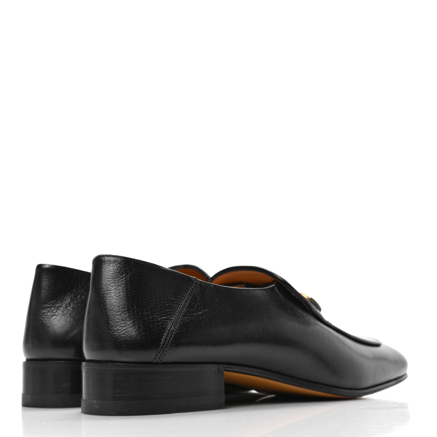 Gucci Goatskin Womens Horsebit Mid-Heel Loafers 38.5 Black 4 of 7