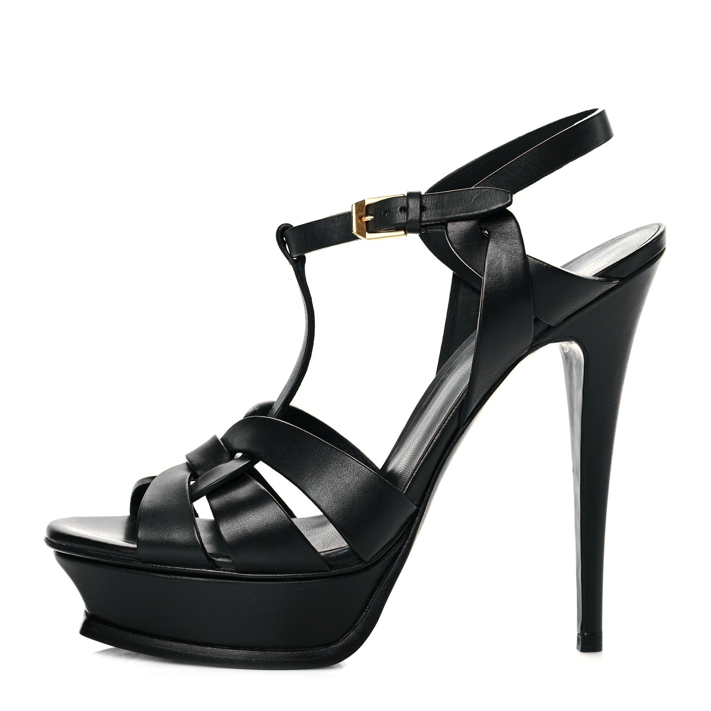 Calfskin Tribute 105 Platform Sandals 40 Black