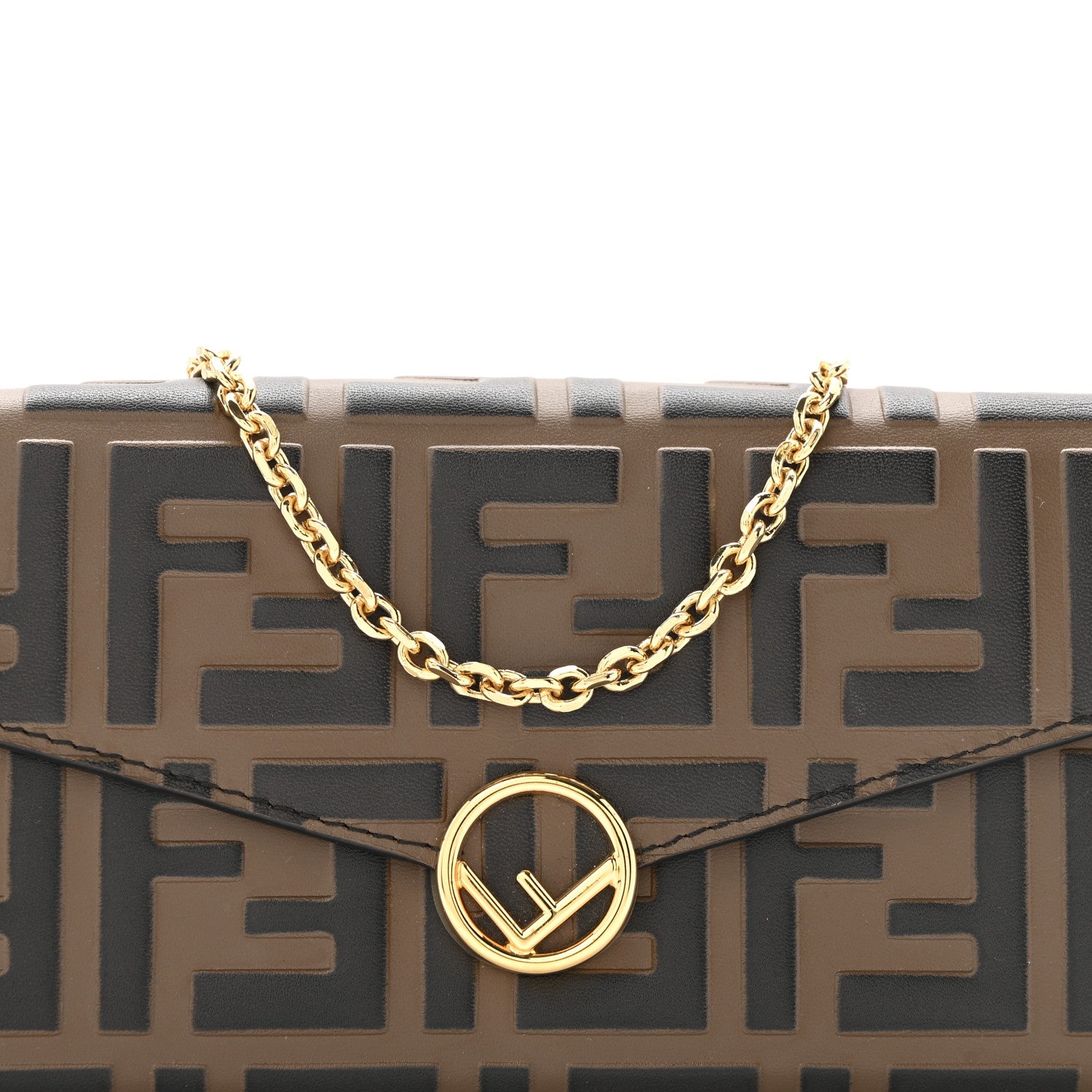 FENDI名刺入れCC CASE VIT.SOFT STAMPA FF 1974 Fendi Vitello Soft F is Fendi Bi-Color FF 1974 Embossed