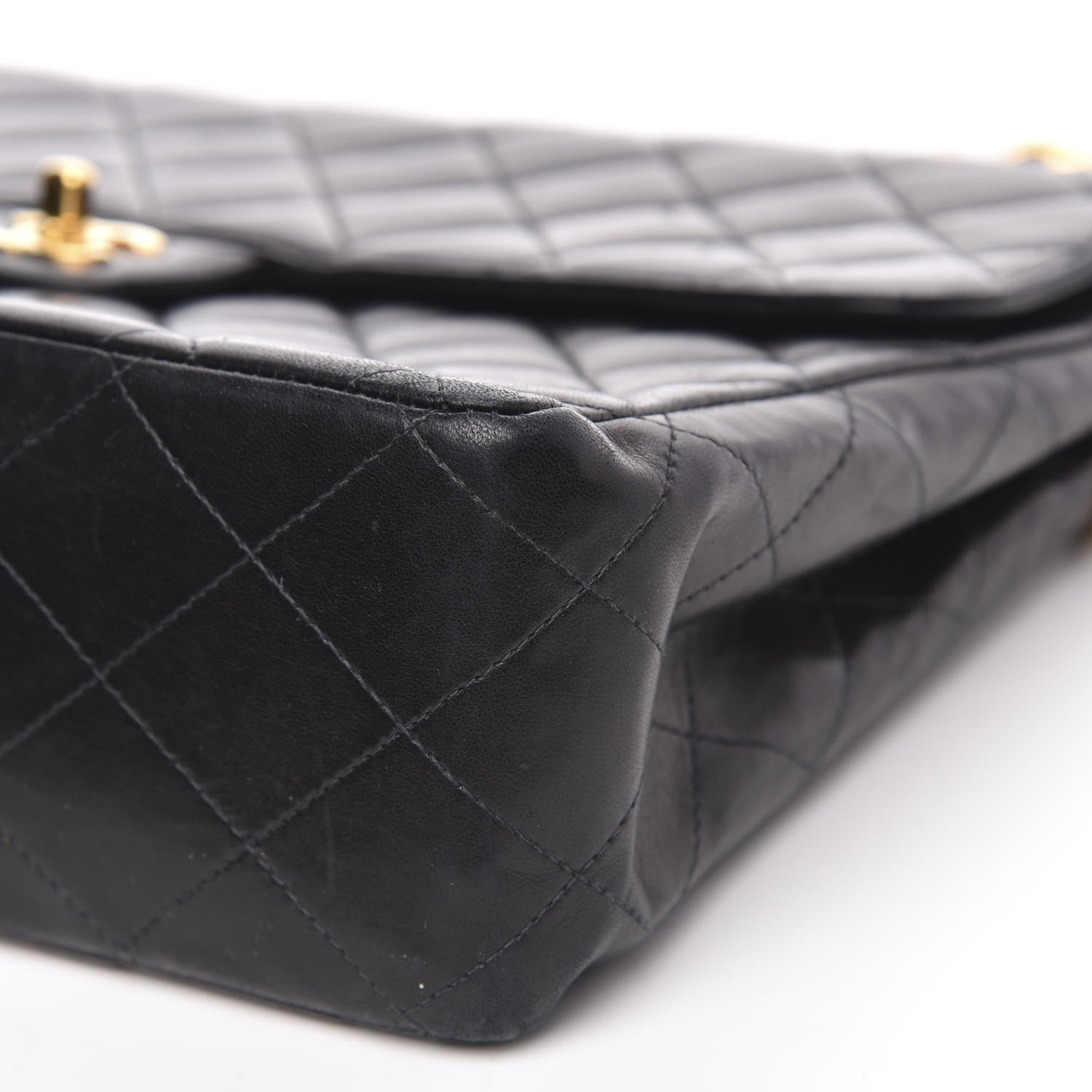 Chanel Lambskin Quilted Jumbo Single Flap Black 12 of 15