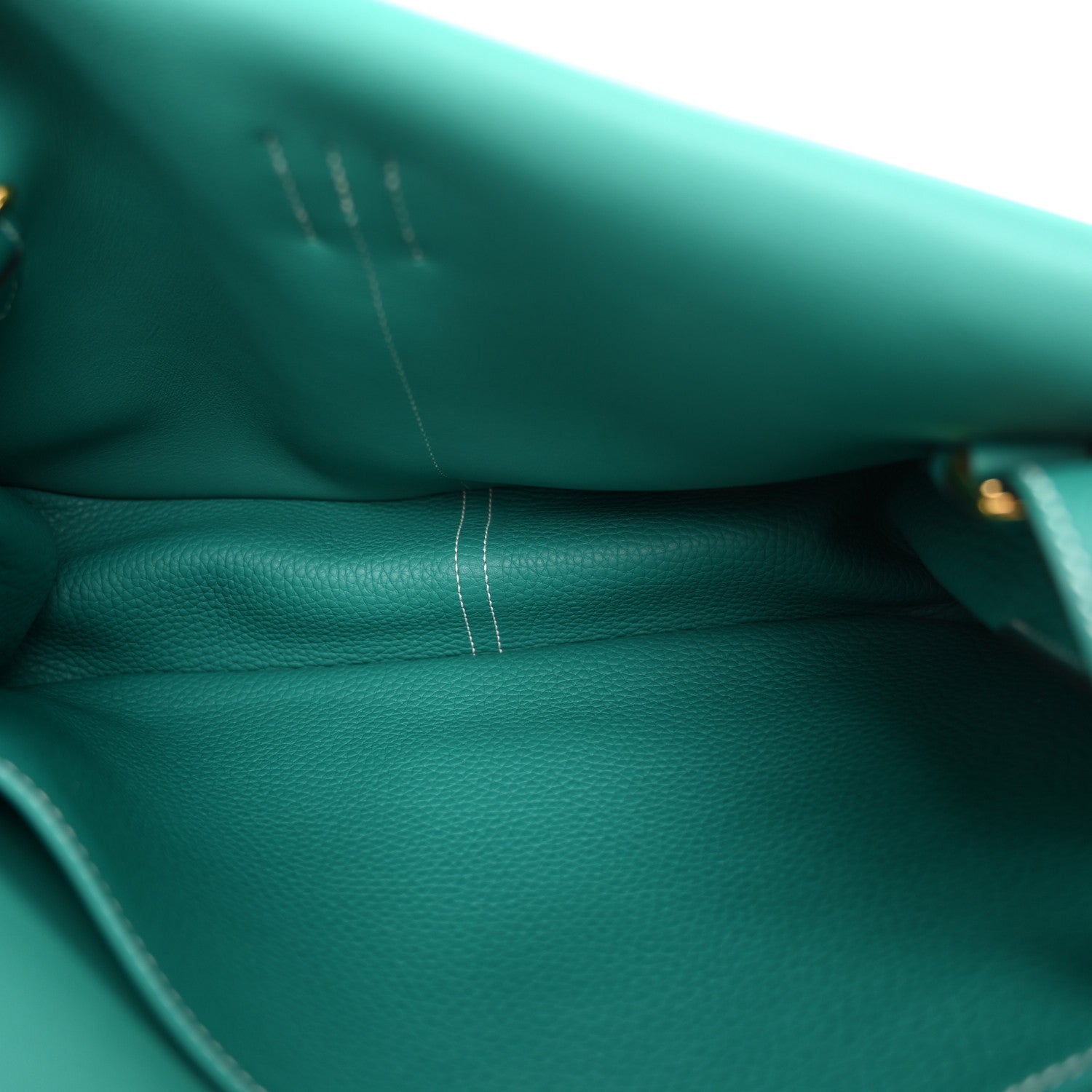 Hermes Taurillon Clemence Halzan 31 GM Vert Verone 5 of 10