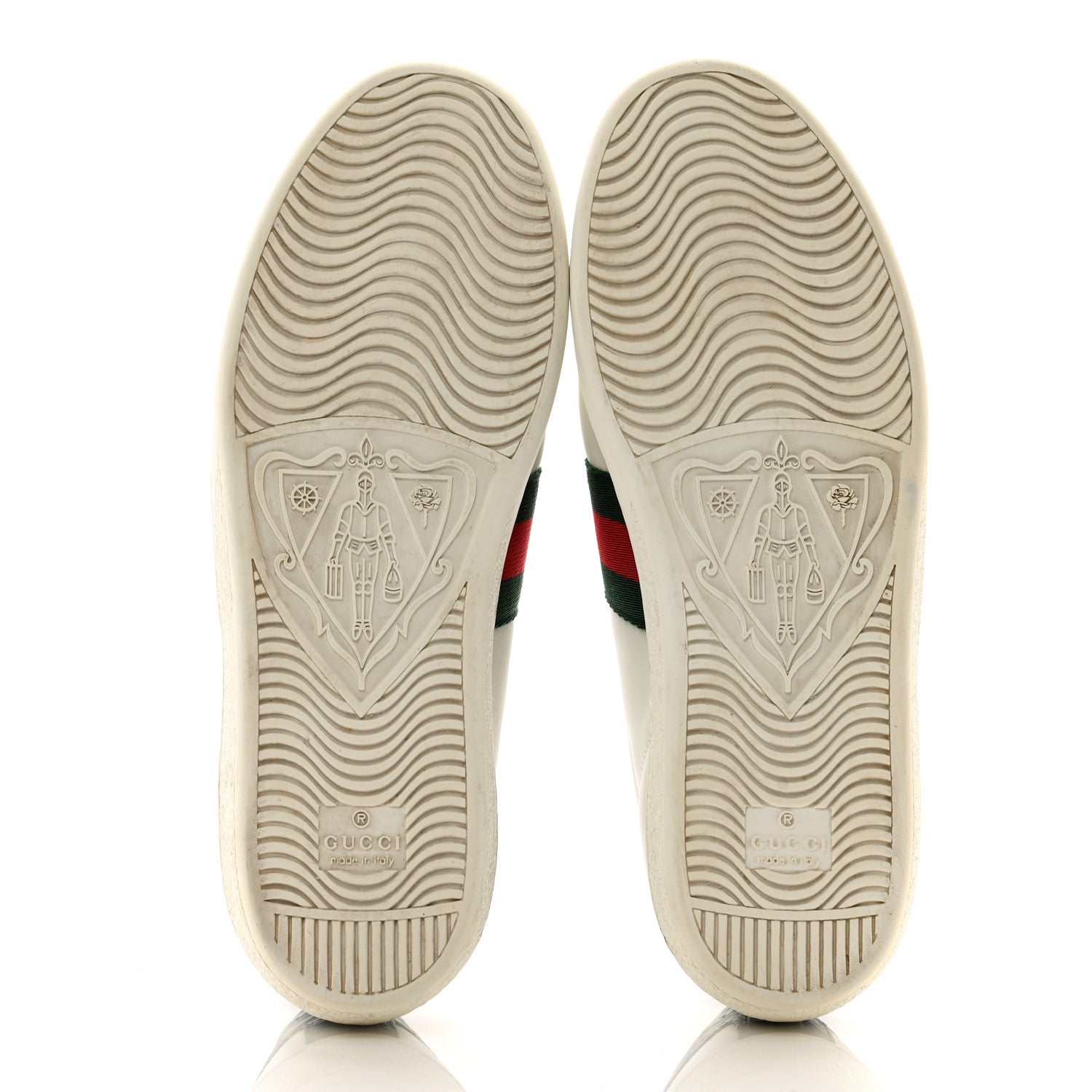 Gucci Calfskin Ayers Bee Embroidered Womens Ace Sneakers 38 White Green 5 of 11