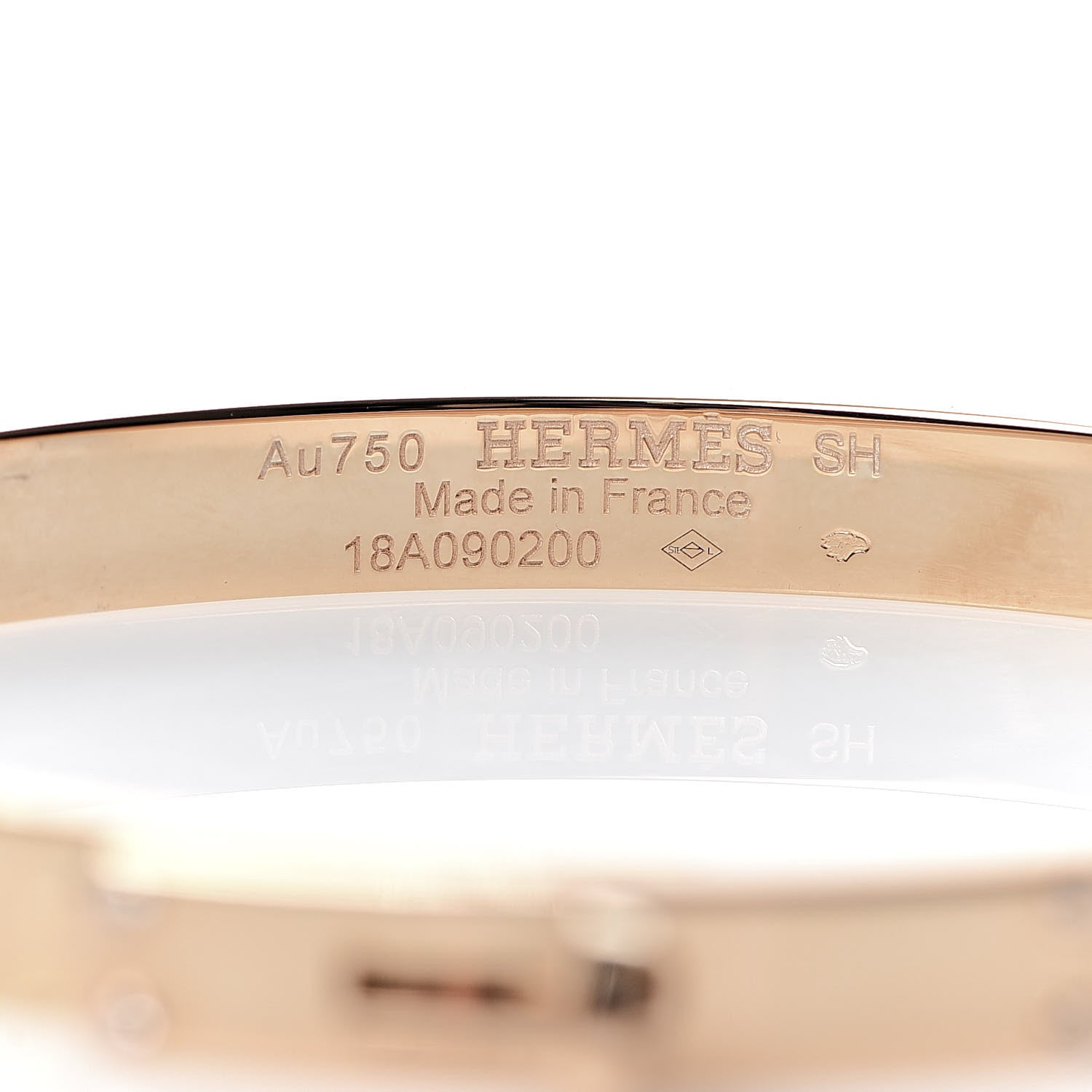 Hermes 18K Rose Gold Diamond PM Kelly Bracelet SH 4 of 5