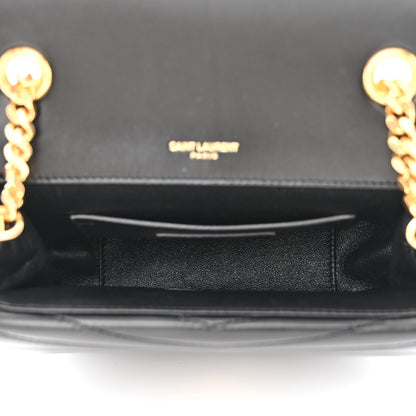 Saint Laurent Lambskin Matelasse Chevron Monogram Small Sulpice Bag Black 5 of 11