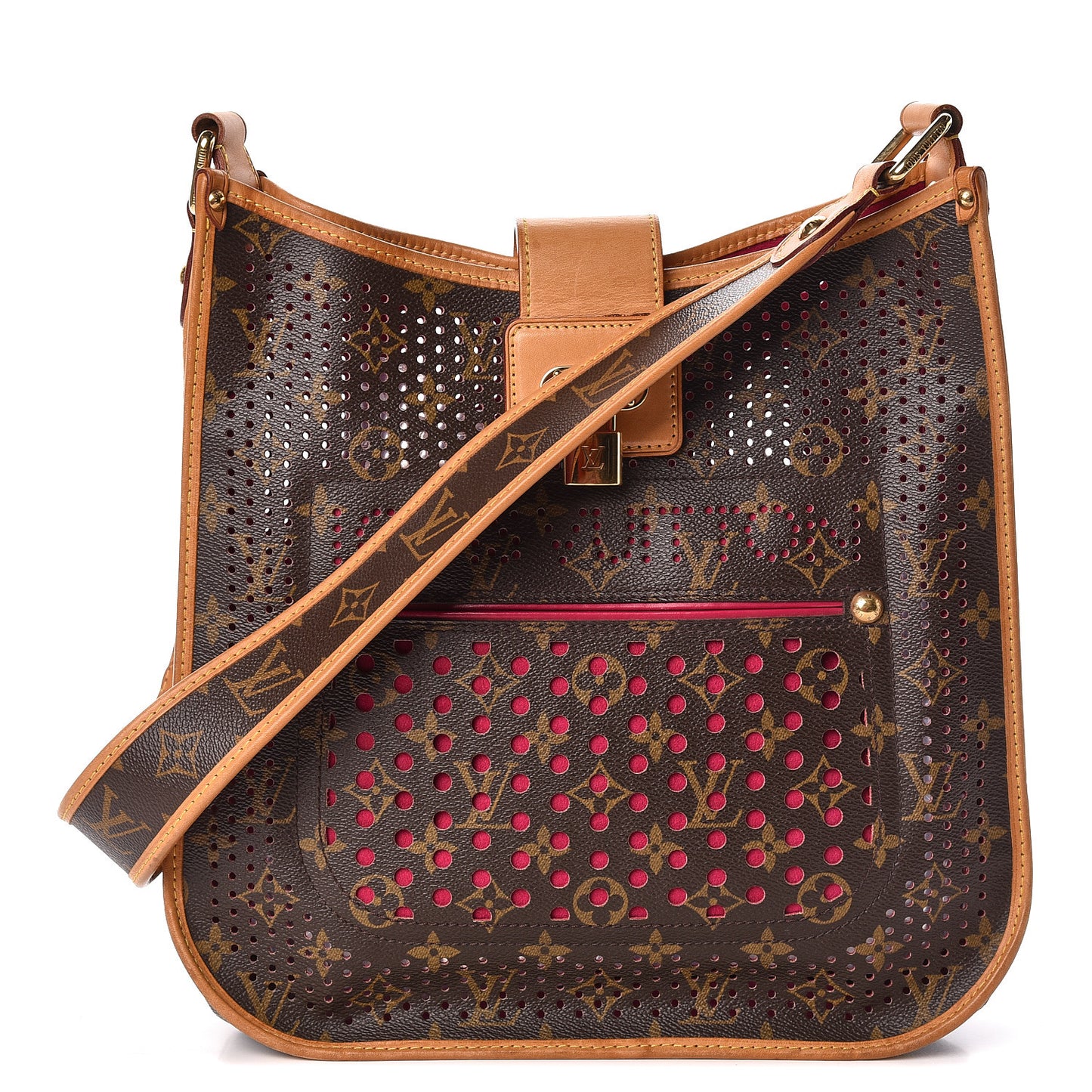 Monogram Perforated Musette Fuchsia