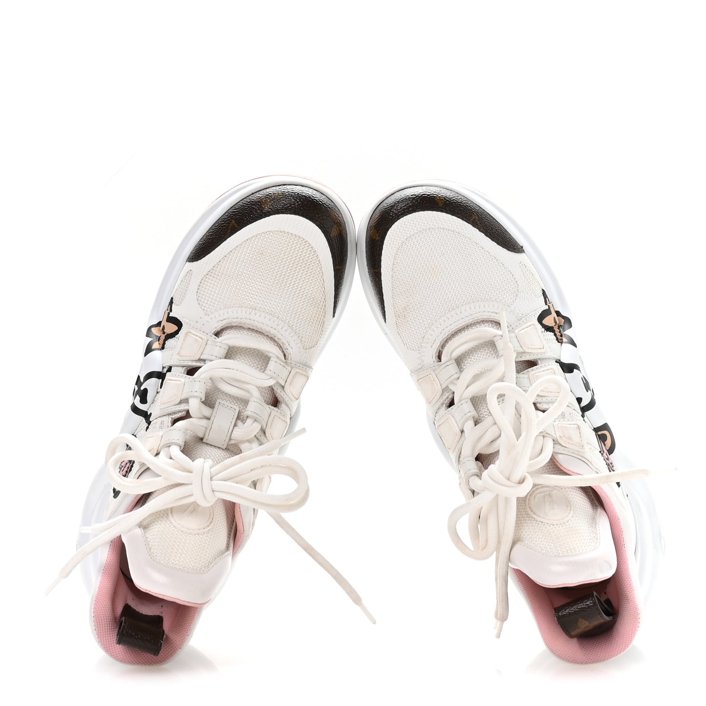 Calfskin Monogram Wild At Heart LV Archlight Sneakers 36 White Pink