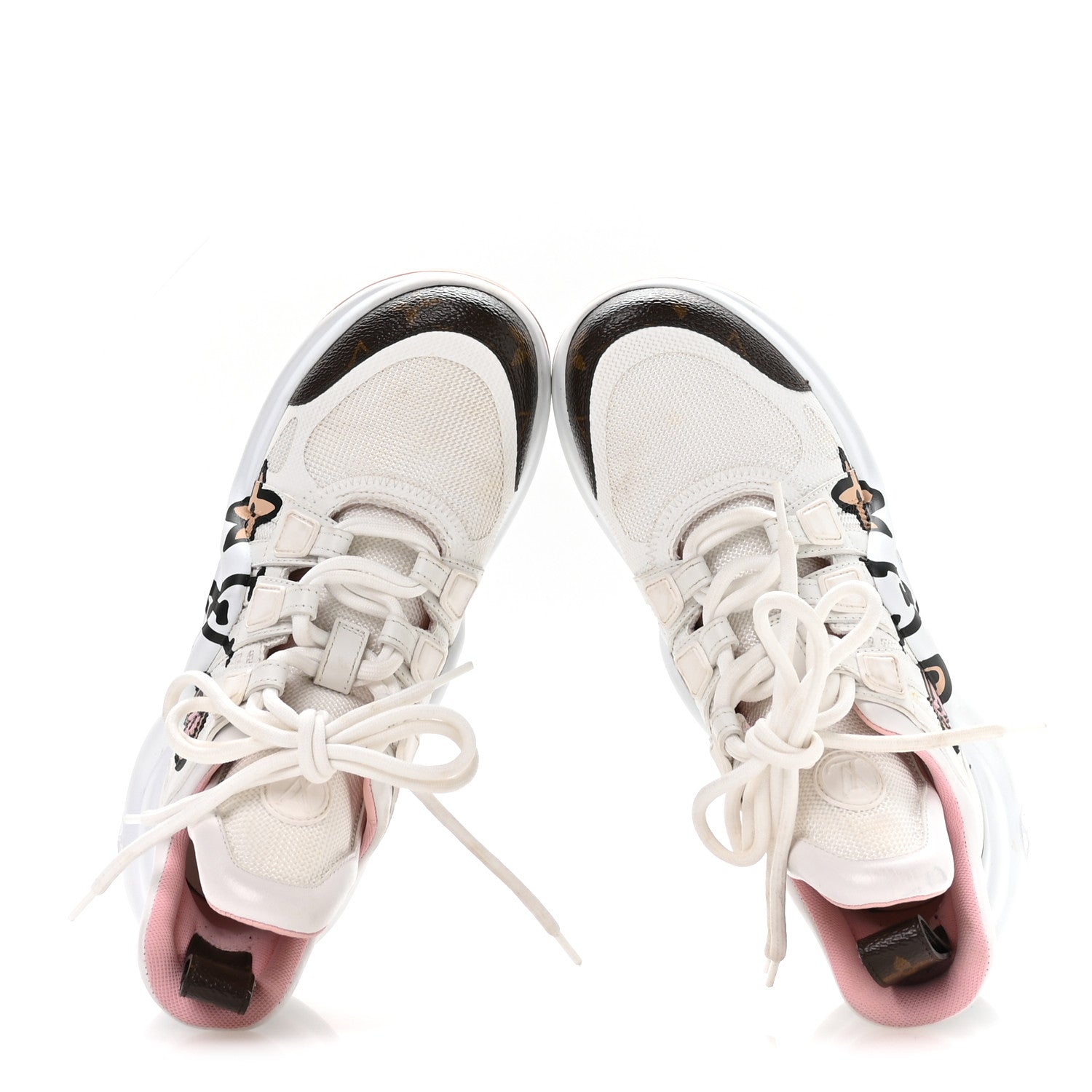 Louis Vuitton Calfskin Monogram Wild At Heart LV Archlight Sneakers 36 White Pink 2 of 8