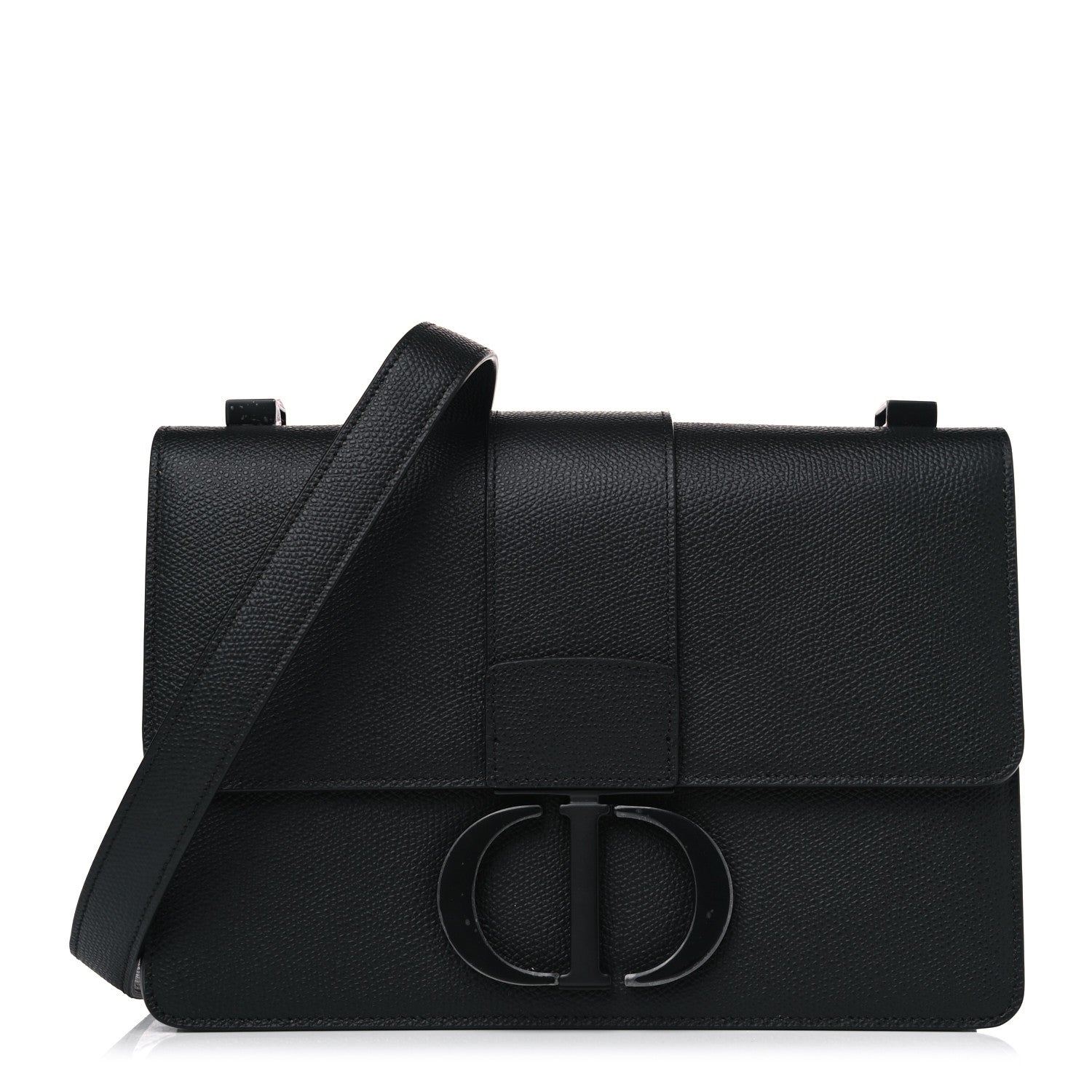 Christian Dior Ultra Matte Grained Calfskin 30 Montaigne Flap Bag Black 1 of 13