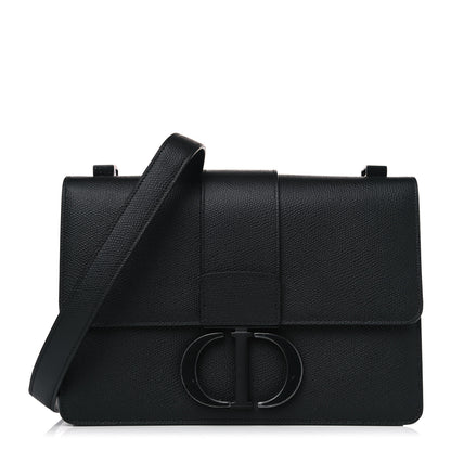 Christian Dior Ultra Matte Grained Calfskin 30 Montaigne Flap Bag Black 1 of 13