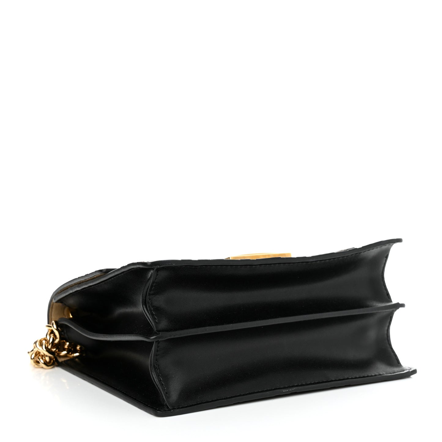 Vitello Liberty Bi-Color FF 1974 Embossed Small Kan U Shoulder Bag Maya Black