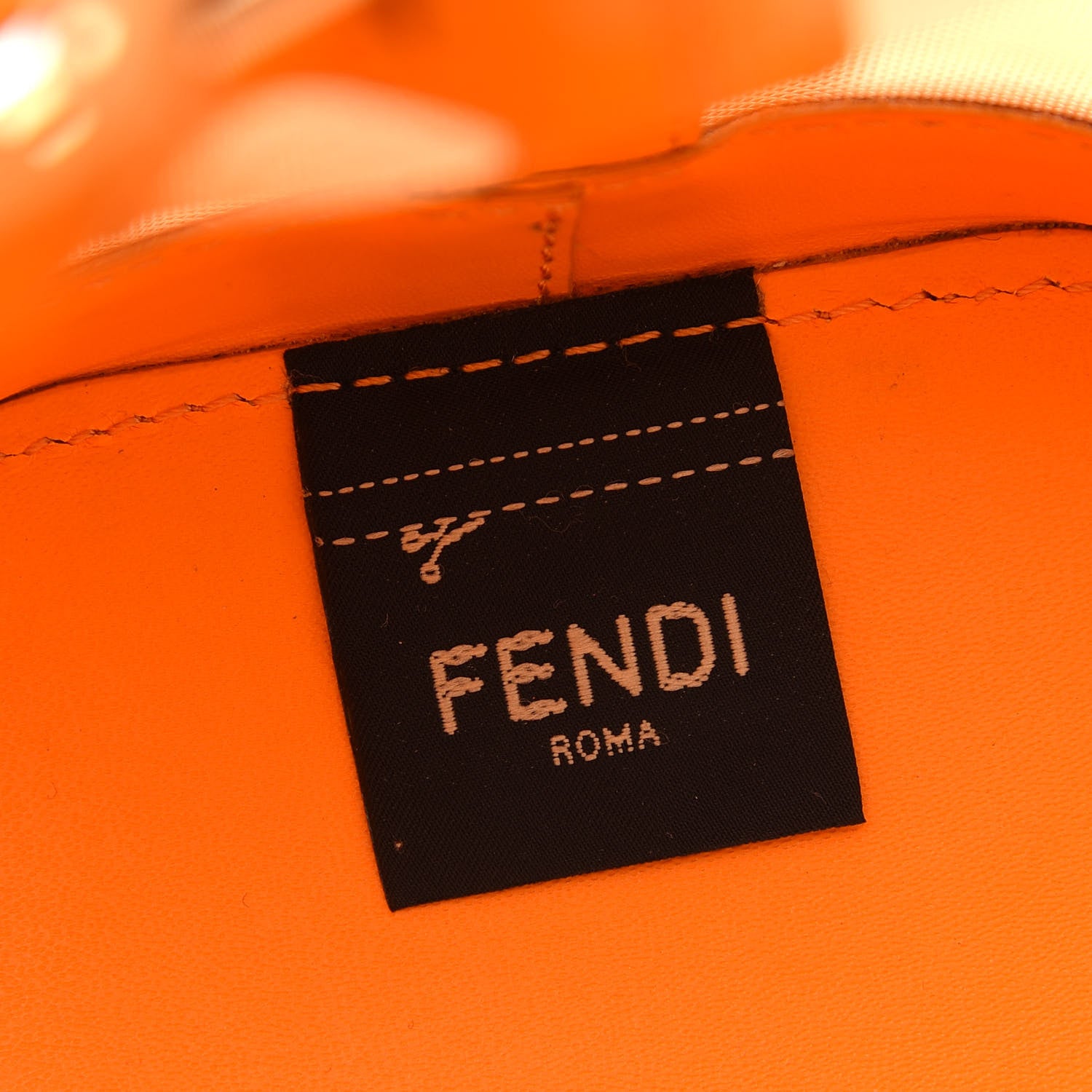 Fendi Mesh Vitello King F is Fendi Logo Embroidered Mini Mon Tresor Bucket Bag Aranciata Clementime 6 of 9
