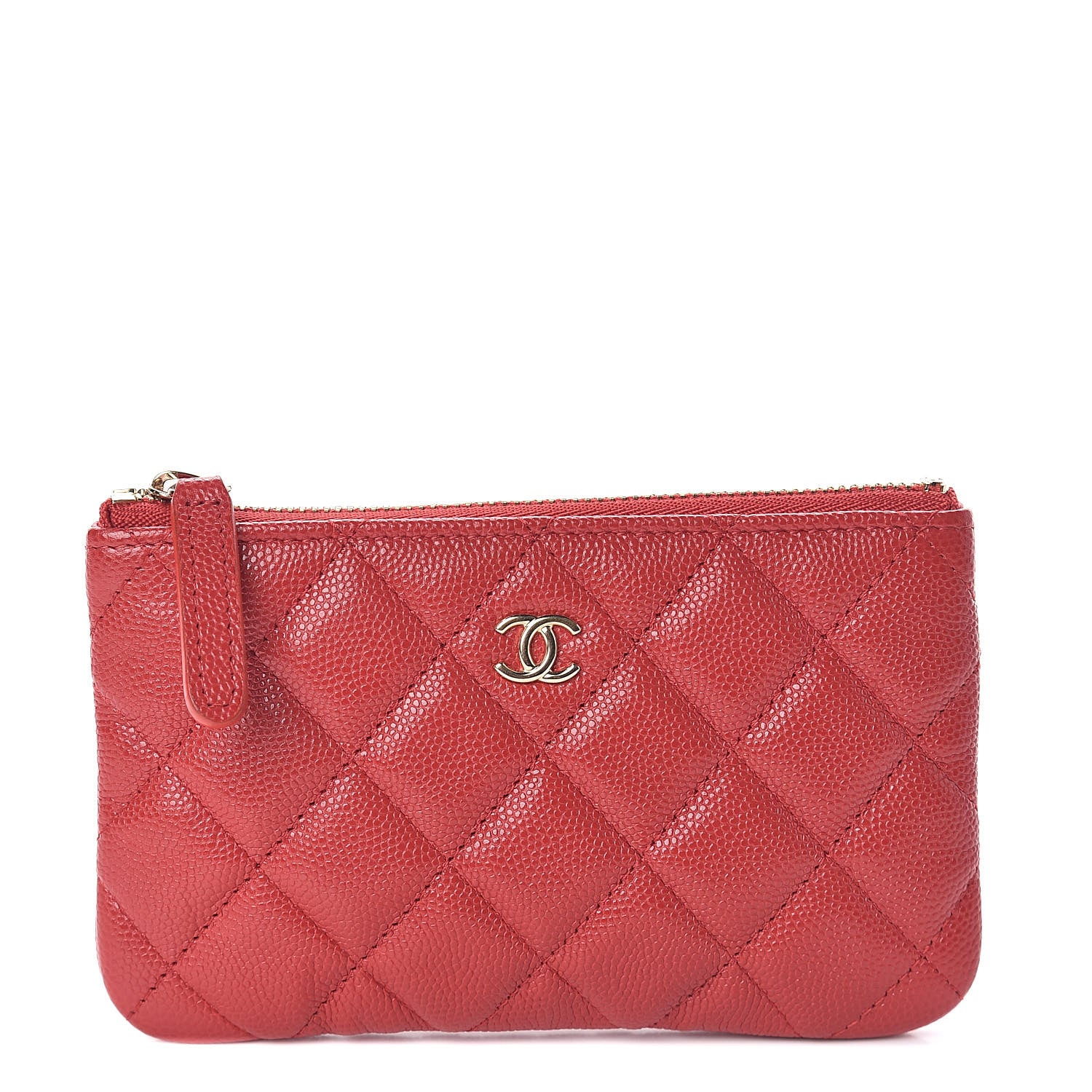 Chanel Caviar Quilted Small Cosmetic Case Red 1 of 7